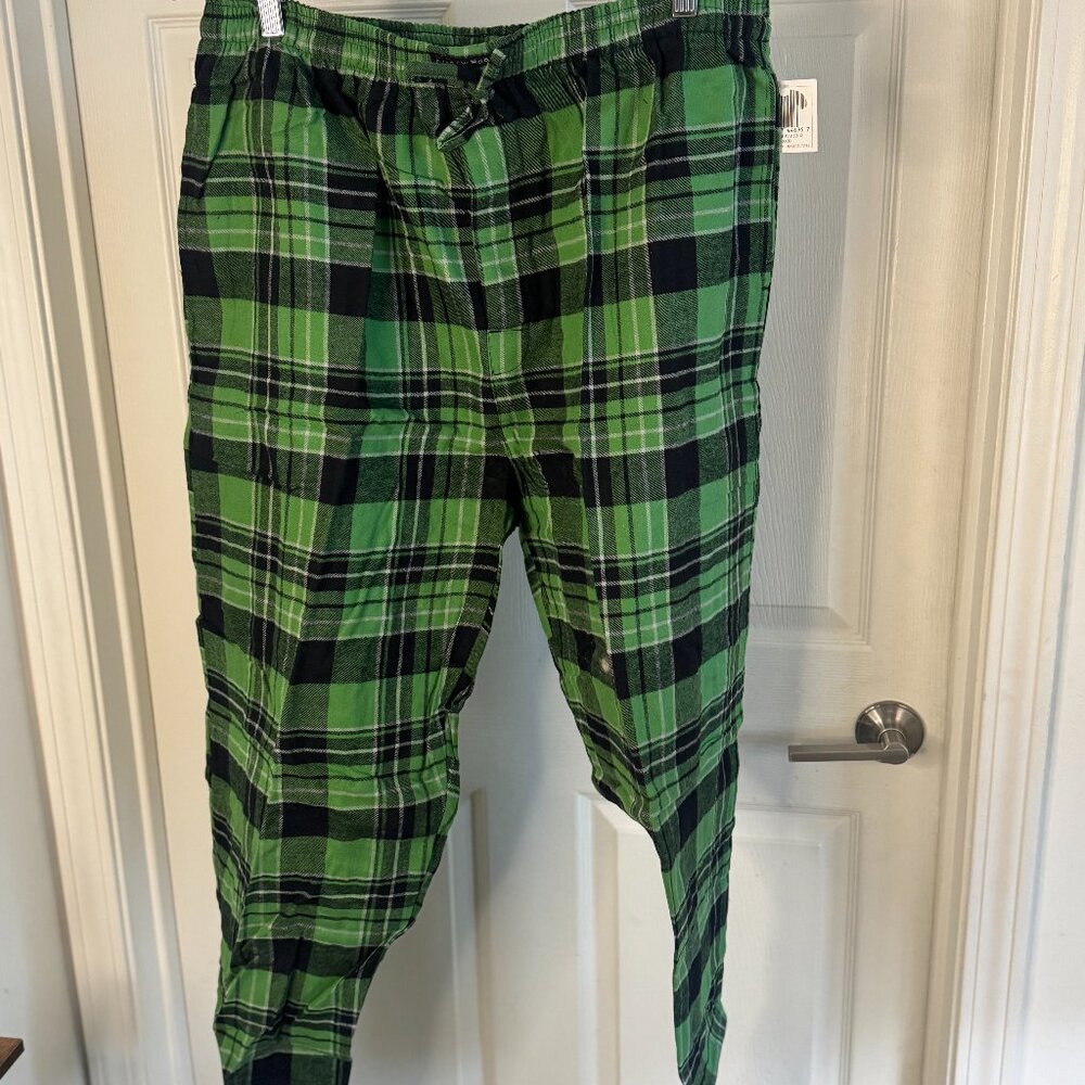 Andrew Scott XL Green Black Plaid Flannel PJ Pants NWT